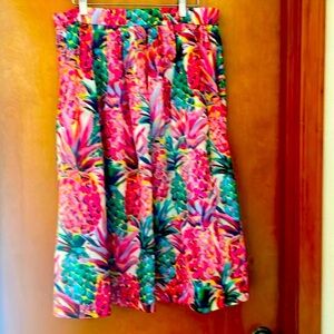 J. Crew Tropical Print Midi Skirt Size 14